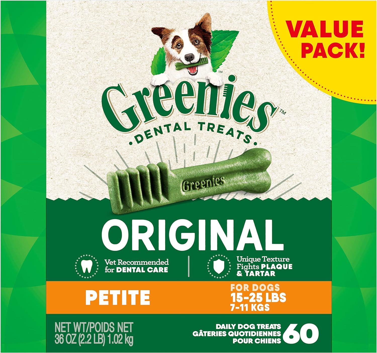Greenies Original Petite Dental Dog Treats 60