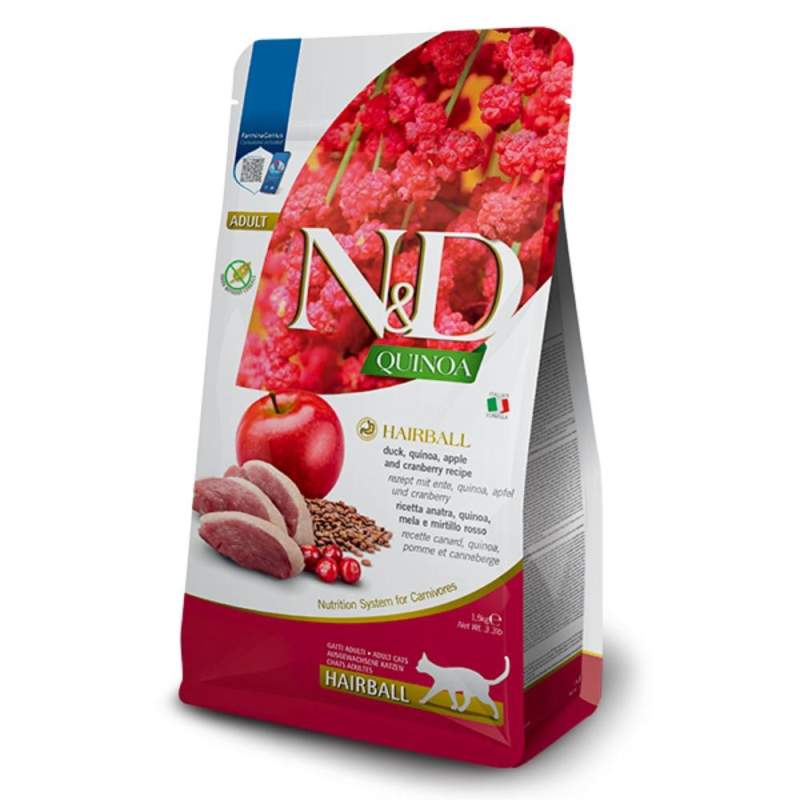 N&D Quinoa Duck Hairball Control Cat 1.5kg