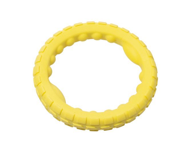 Bud'z Rubber Ring Foam Yellow Dog Toy