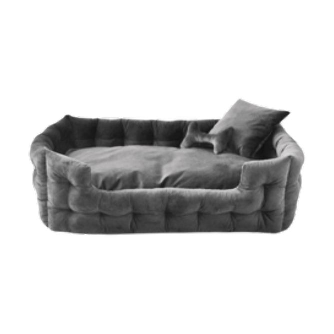 Lux Rectang Velour Bed Grey