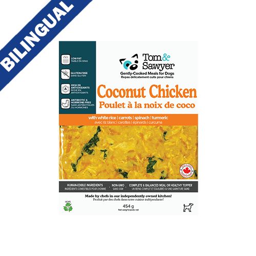 Tom & Sawyer Gently-cooked Dog Food Coconut Chicken 1lb