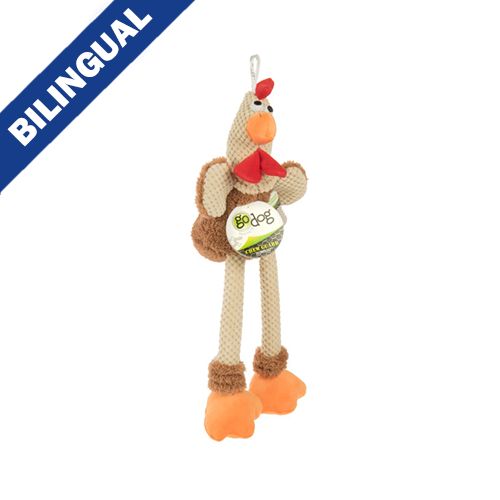Go Dog Skinny Rooster Brown Large Dog Toy