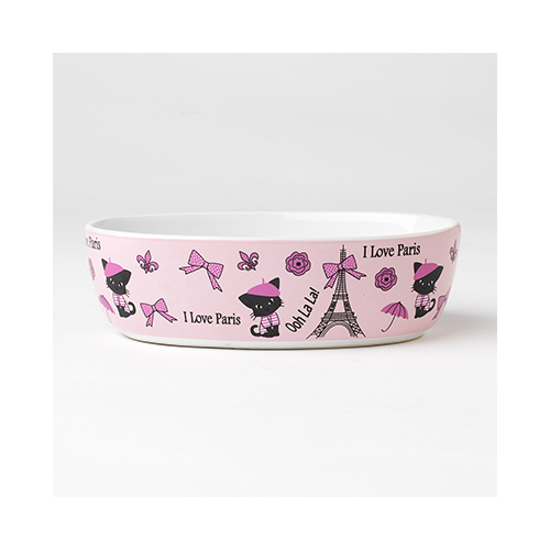 Petrageous I Love Paris Cat Dish 7"