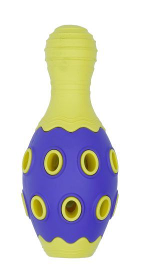 Bud 'z Rubber Astro Bowling Pin Yellow Dog Toy