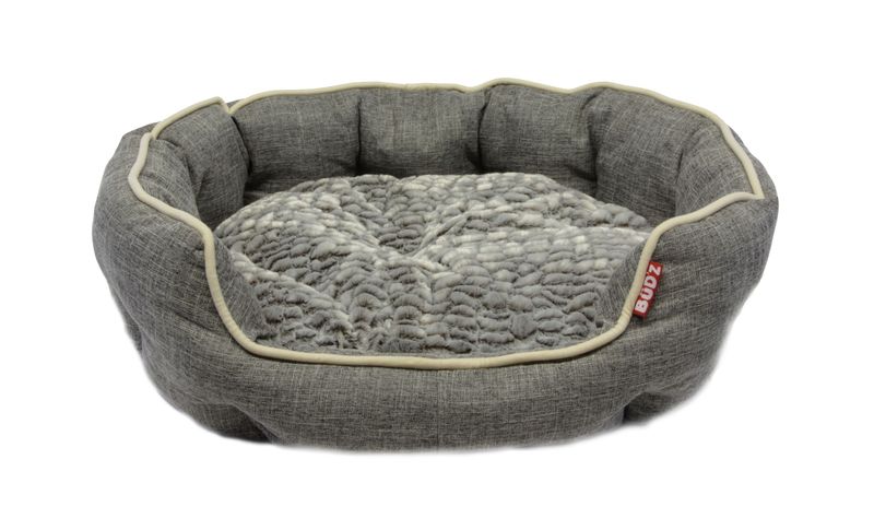 Bud'z Round Deluxd Cuddler Grey Dog 29x24in