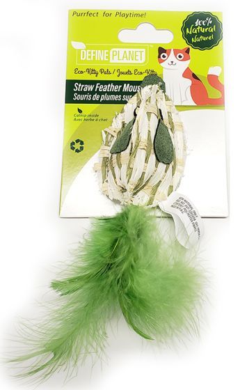 Define Planet Straw Feather Mouse Cat Toy