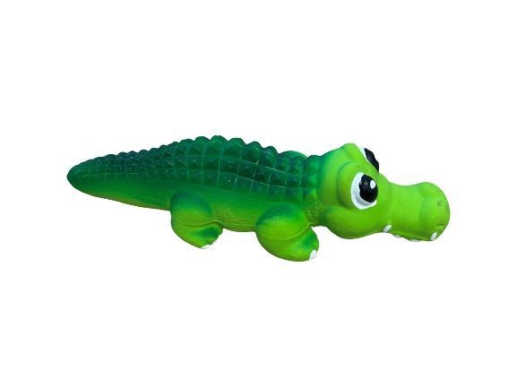 Bud'z Latex Alligator Squeaker Green Dog Toy 5.9"