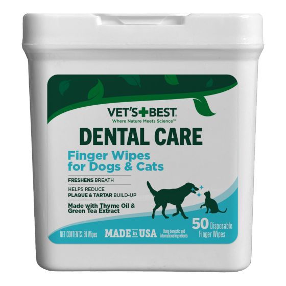Vet's Best Dental Care Finger Wipes For Cats & Dogs 50ct