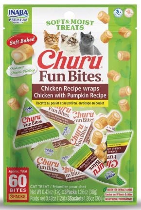 Churu Fun Bites Chicken Recipe Wraps With Pumpkin