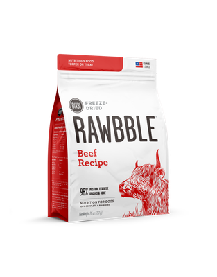 Rawbble Freeze Dried Dog Food - Beef Recipe 340g