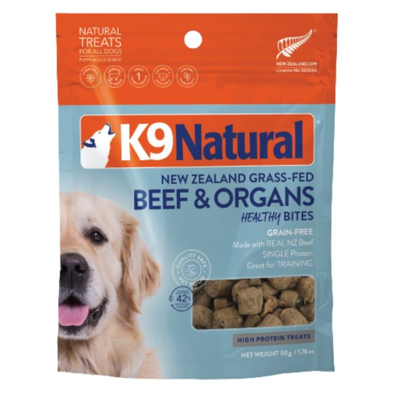 K9 Natural Healthy Bites Beef & Organs Dog Treats 50g
