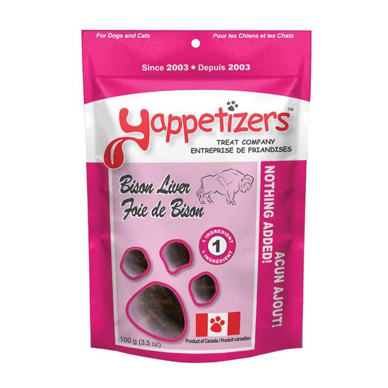 Yappetizers Dehydrated Bison Liver Dog Treats 85g