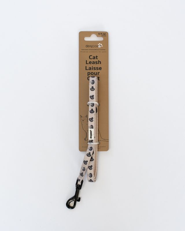 Dexypaws Polyester Leash For Cats Mushroom Print 5'