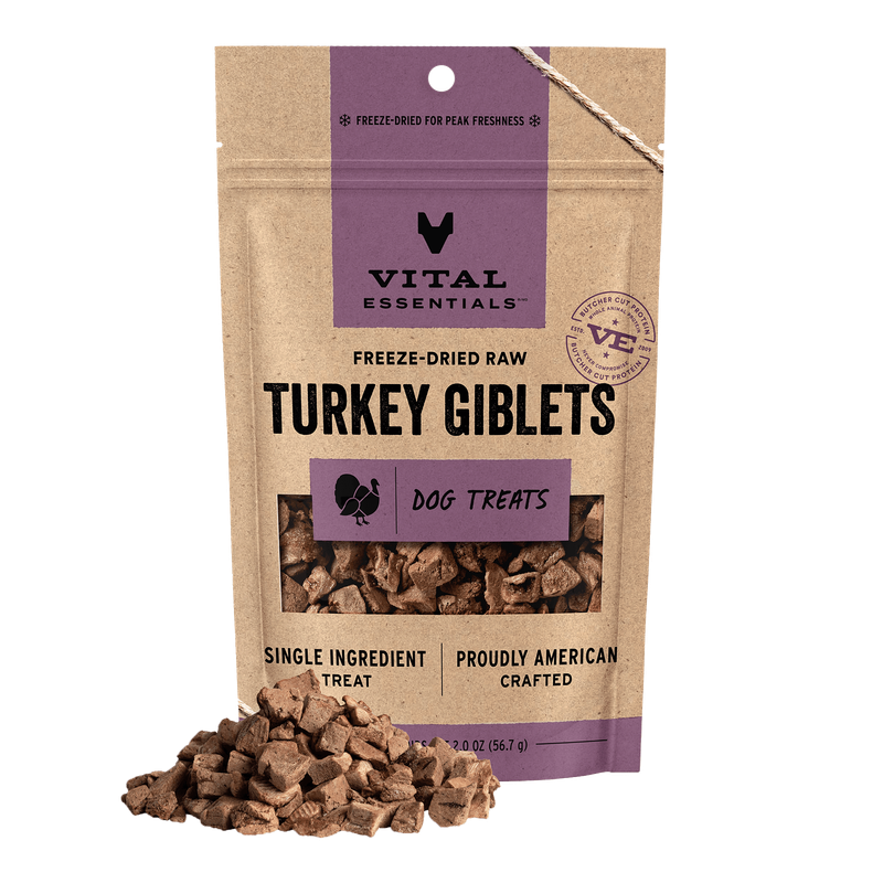 Vital Essentials Freeze-Dried Raw Turkey Giblets Dog Treats