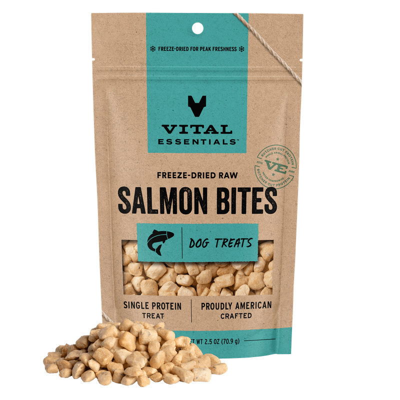 Vital Essentials Freeze-dried Raw Salmon Bites Dog Treats 2.5oz