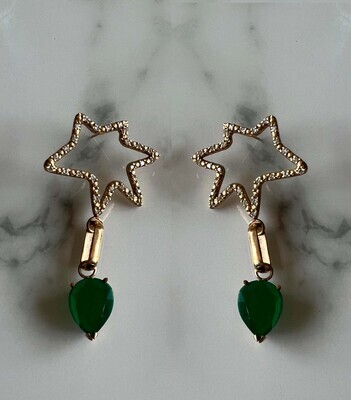 14K Star Diamond Stud Earrings