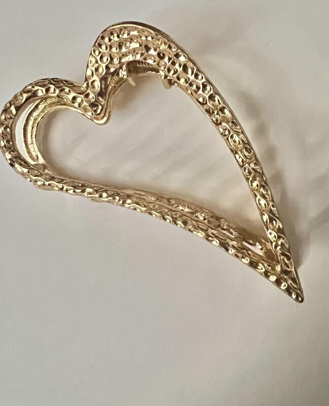 Heart Hair Clip Gold Plated