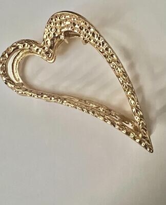 Heart Hair Clip Gold Plated