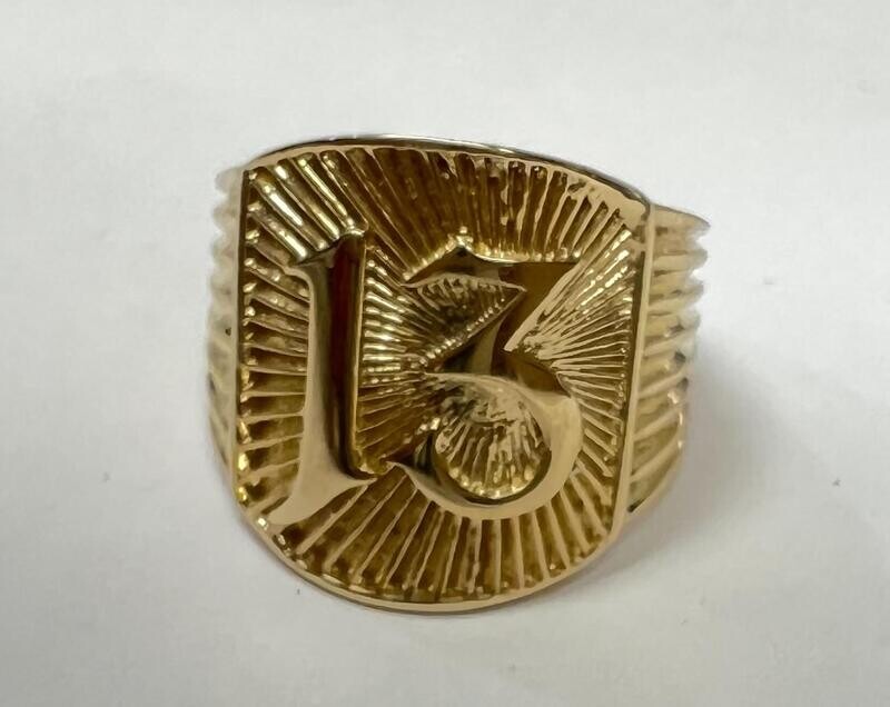 14K Gold Lucky 13 Ring