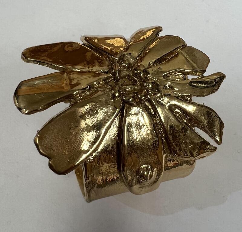 Brass Flower Cuff