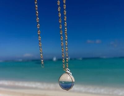 14K Gold Crystal Ball Necklace