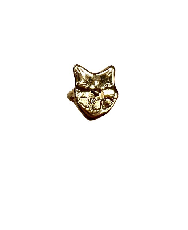 14K Gold Mini Tiger Pinky Ring