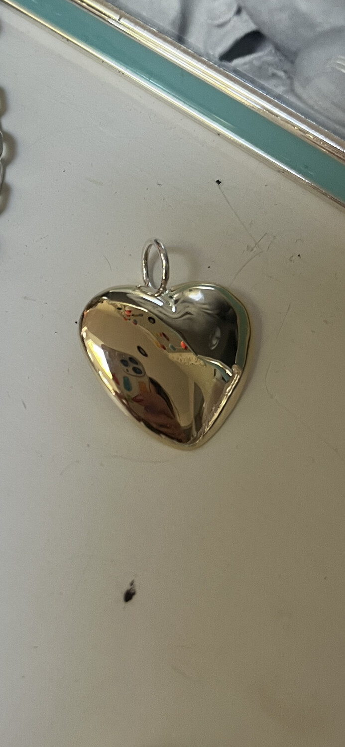14K Gold Chubby Heart Charm Pendant