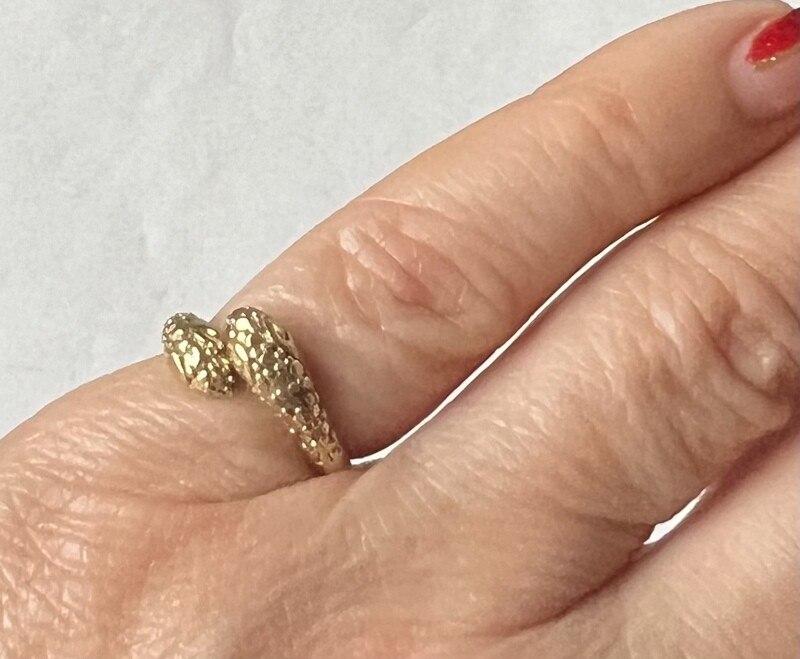 14K Gold Snake Pinky Ring