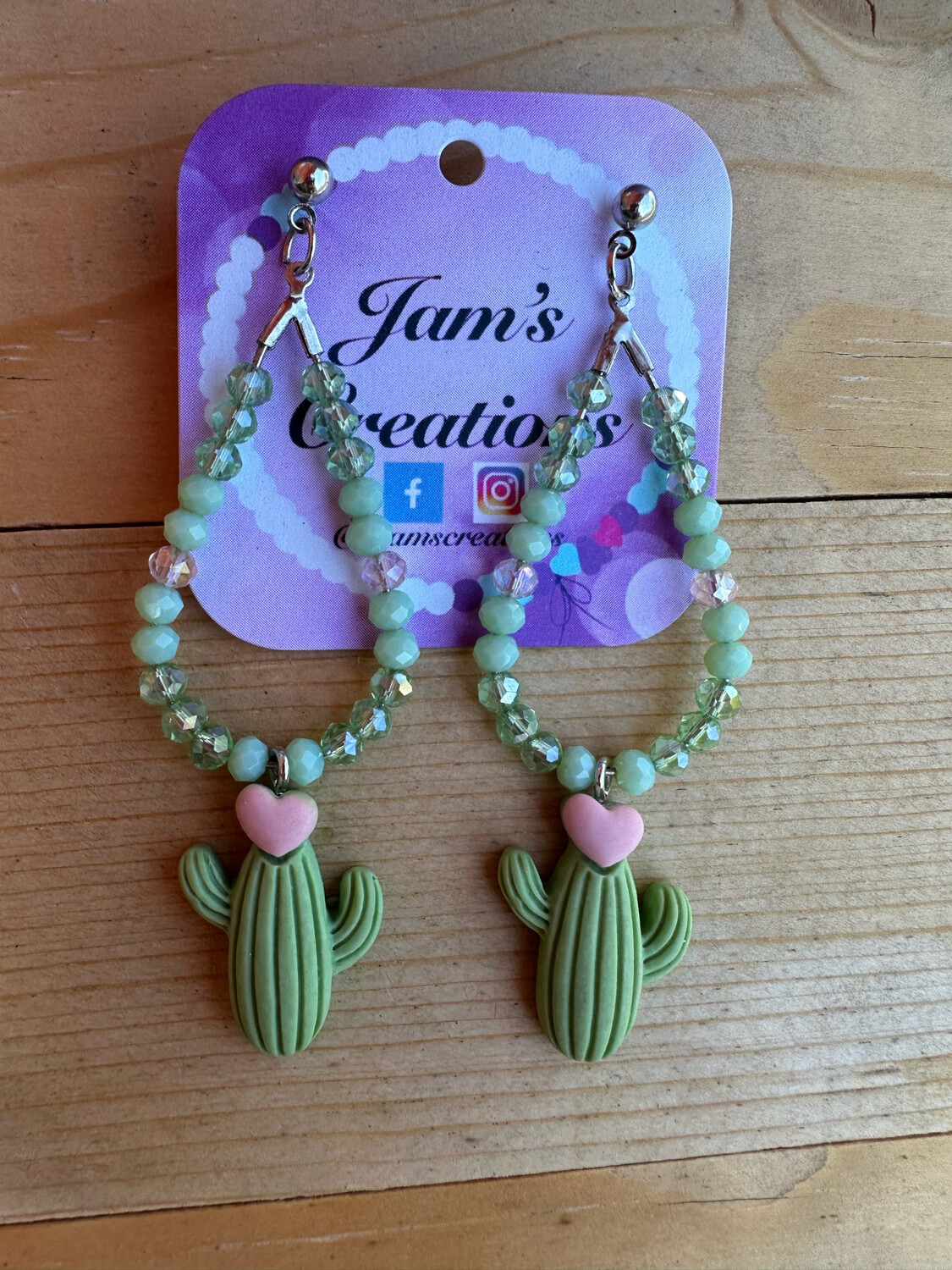 Cactus Raindrop Earrings