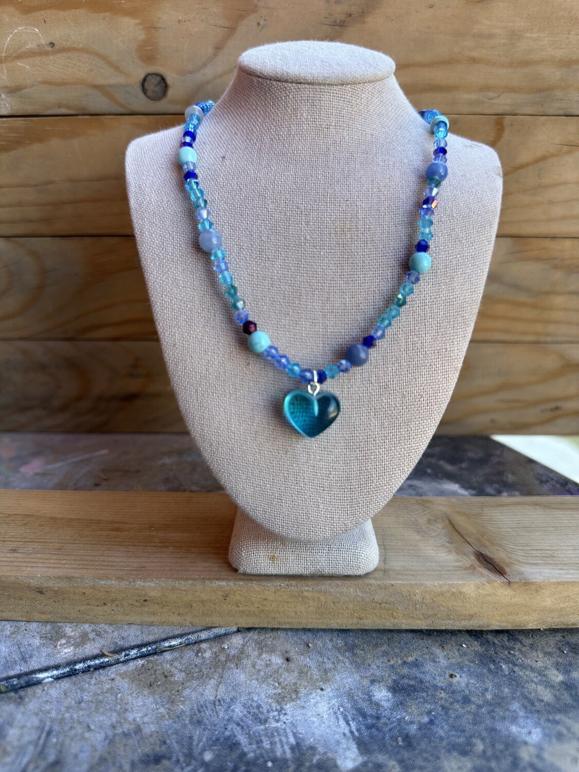 Blue heart necklace