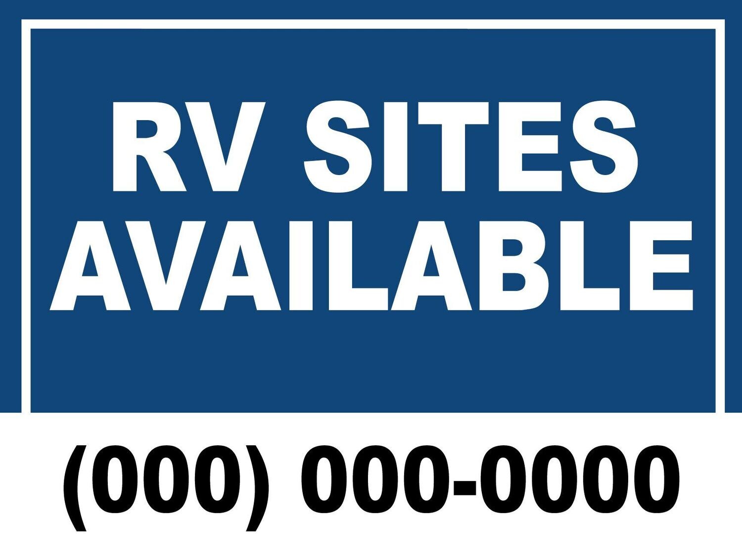 RV Sites Available Yard Sign