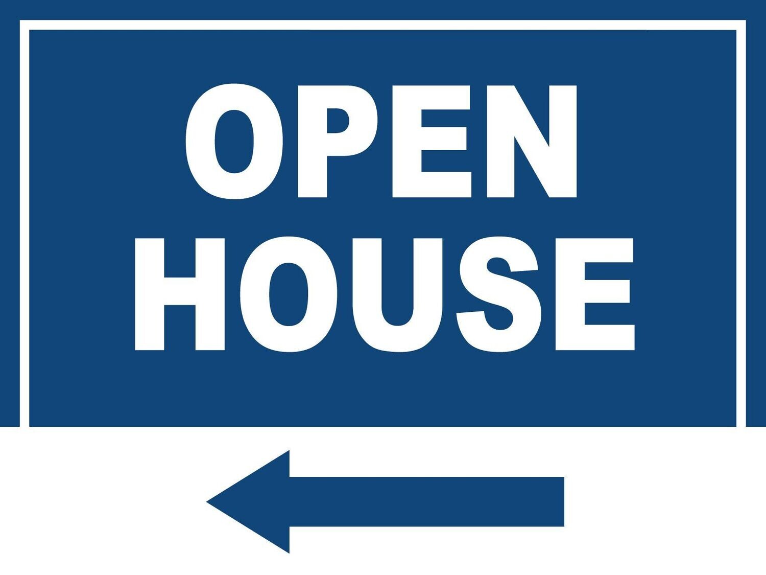 Open House with Arrow Pointing Left Yard Sign
