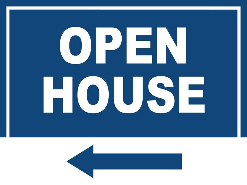 Open House with Arrow Pointing Left Yard Sign