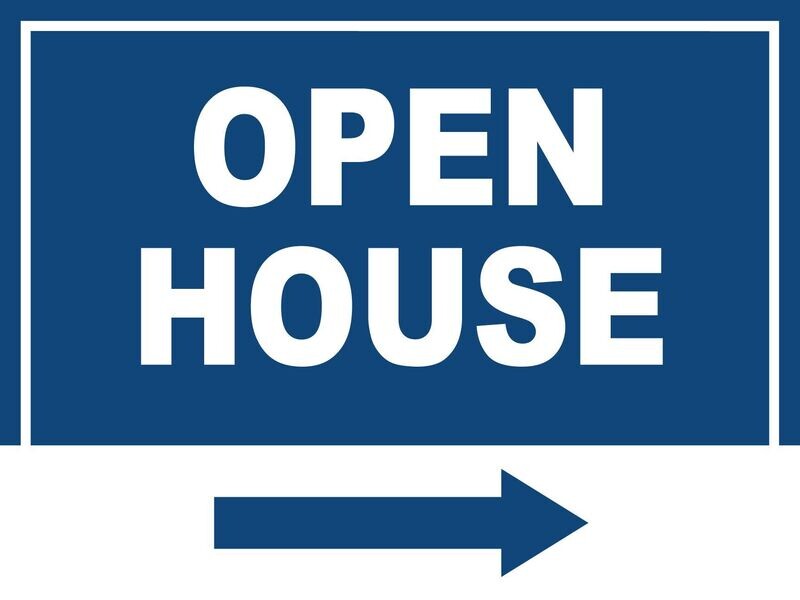 Open House with Arrow Pointing Right Yard Sign