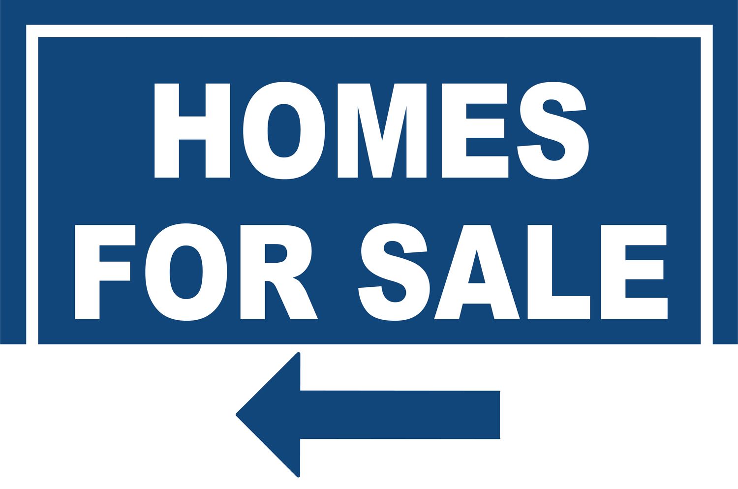 Homes For Sale with Arrow Pointing Left Yard Sign