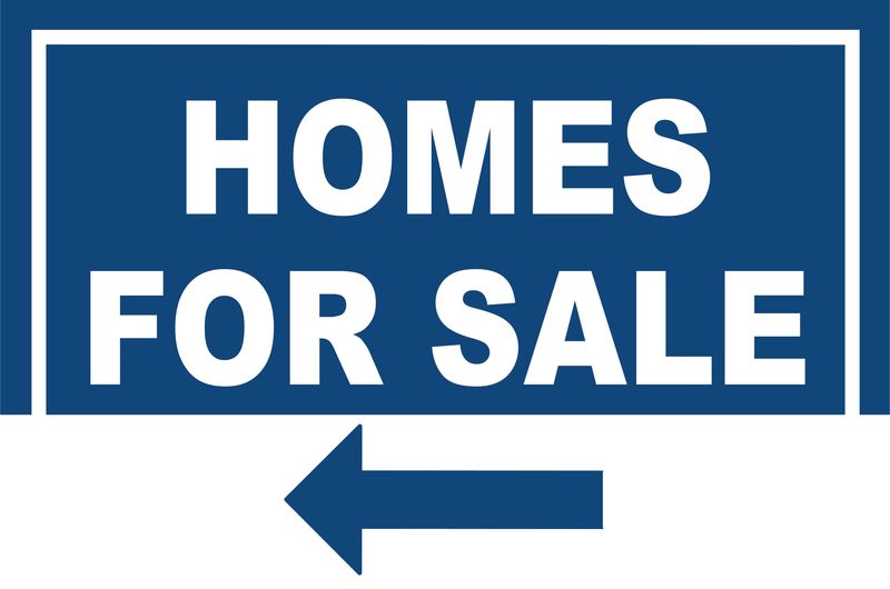 Homes For Sale with Arrow Pointing Left Yard Sign