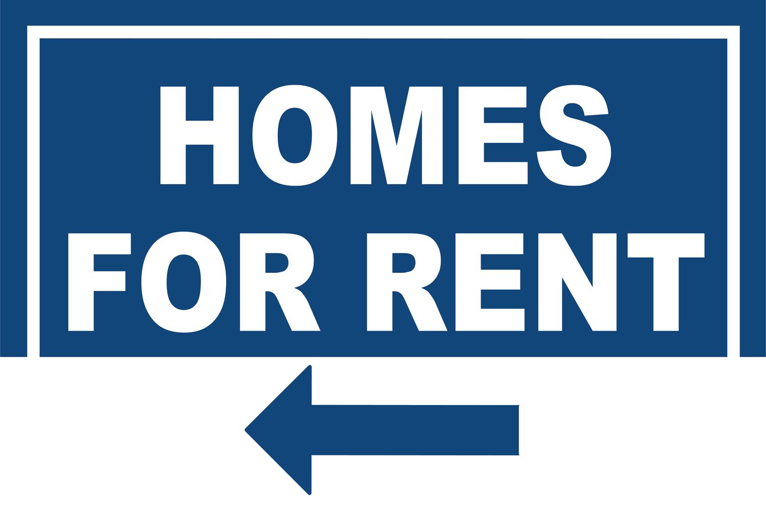 Homes For Rent with Arrow Pointing Left Yard Sign