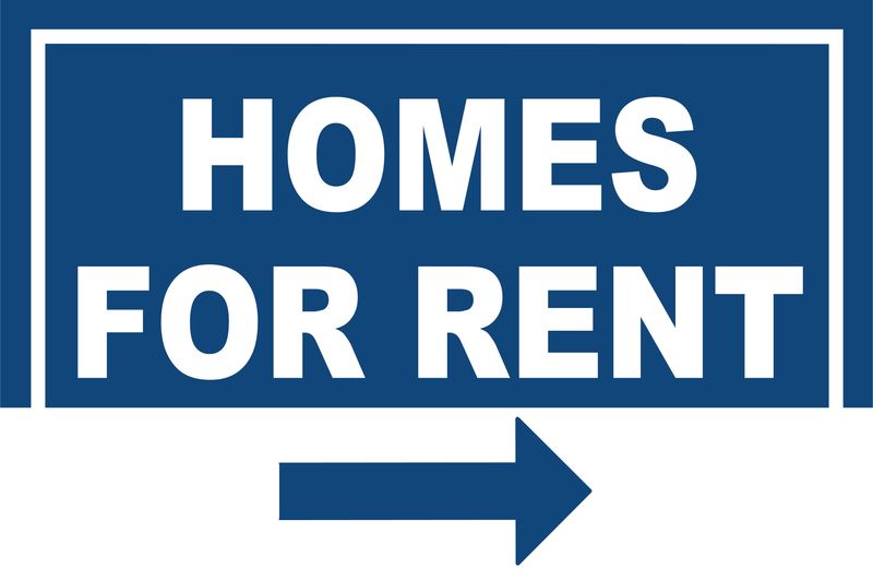 Homes For Rent with Arrow Pointing Right Yard Sign
