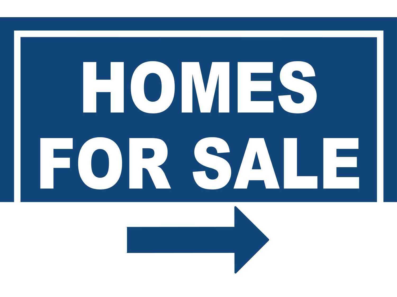 Homes For Sale with Arrow Pointing Right Yard Sign
