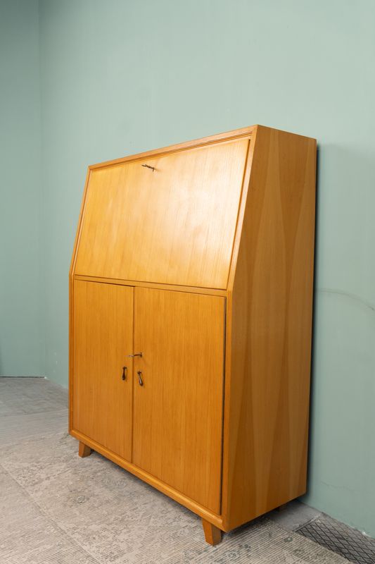 Vintage Eichen Sekretär 60er Mid-Century Highboard Anrichte Vintage Eichen Sekretär 60er Mid-Century Highboard Anrichte