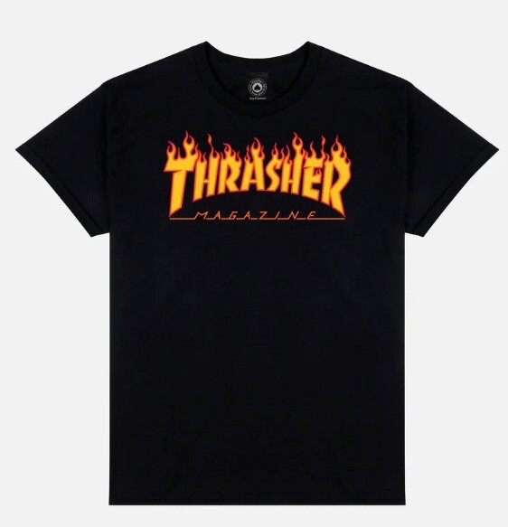 THRASHER FLAME LOGO, Size: 2XL, Color: BLK