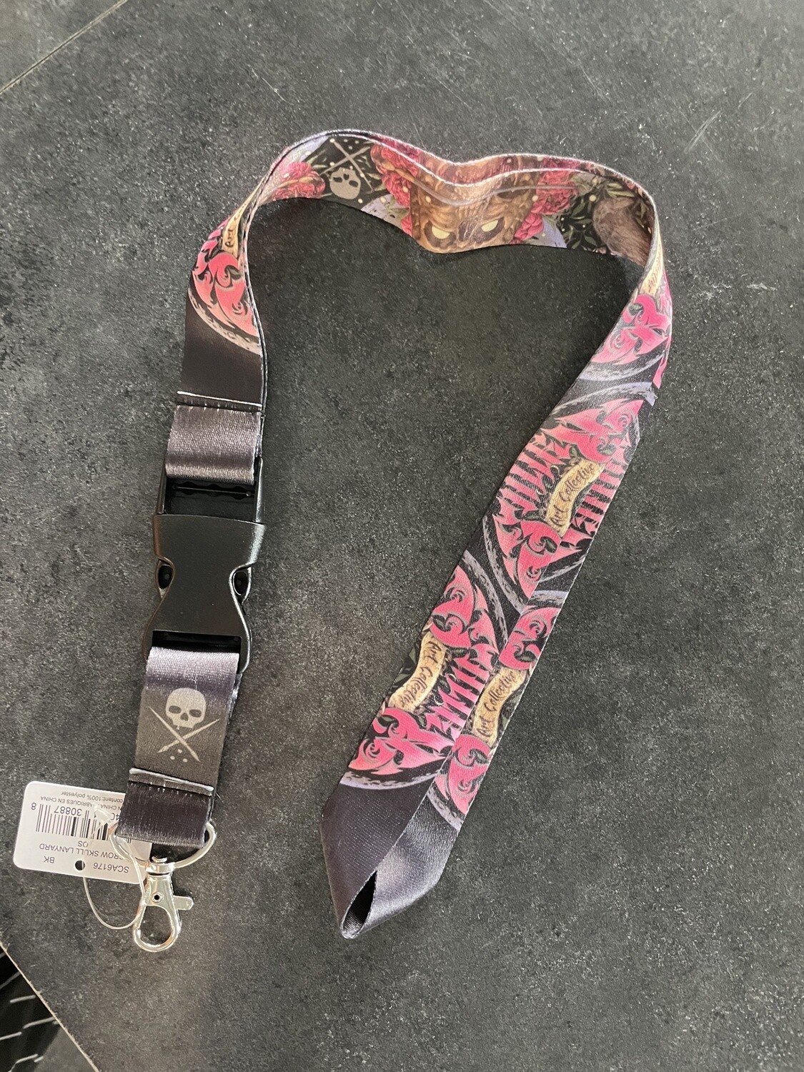 CROW SKULL LANYARD, Color: pink