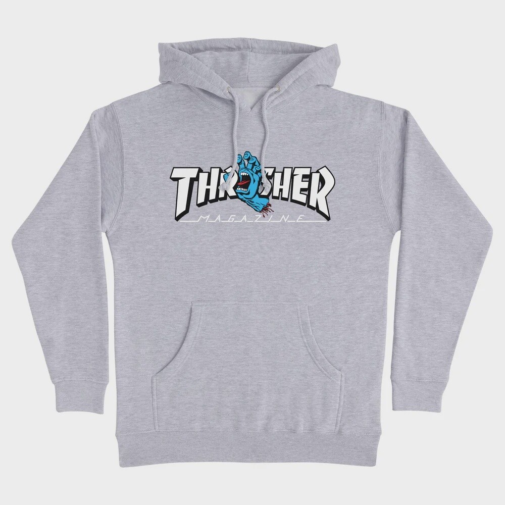THRASHER SCREAMING  LOGO SWEATSHIRT GREY