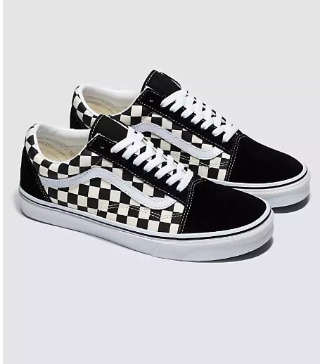 VANS OLD SKOOL PRIMARY CHECK  BLK/WHT, Size: 10