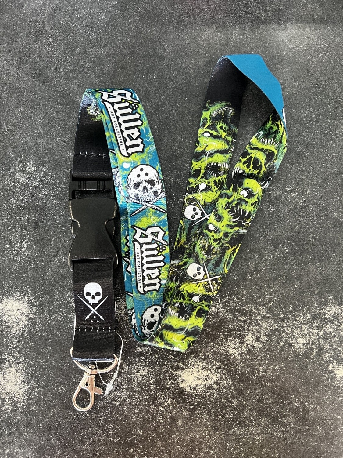 GRIME SKULLS LANYARD, Color: BLK, Size: OS