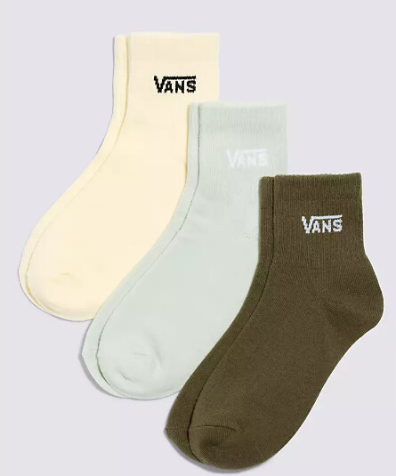 HALF CREW SOCK 3 PACK PALE AQUA