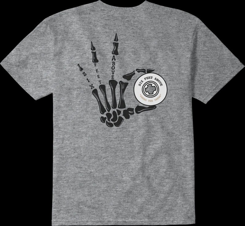 EMERICA 6 FT ABOVE SKELETON TEE, Color: HEATHER GREY, Size: S