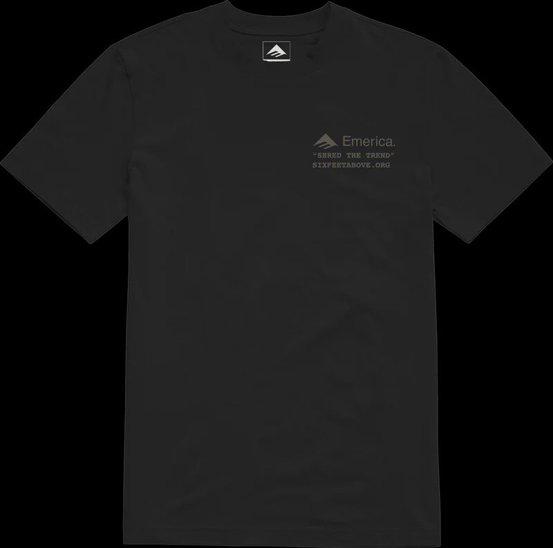 EMERICA 6 FT ABOVE TEE, Color: BLACK, Size: S