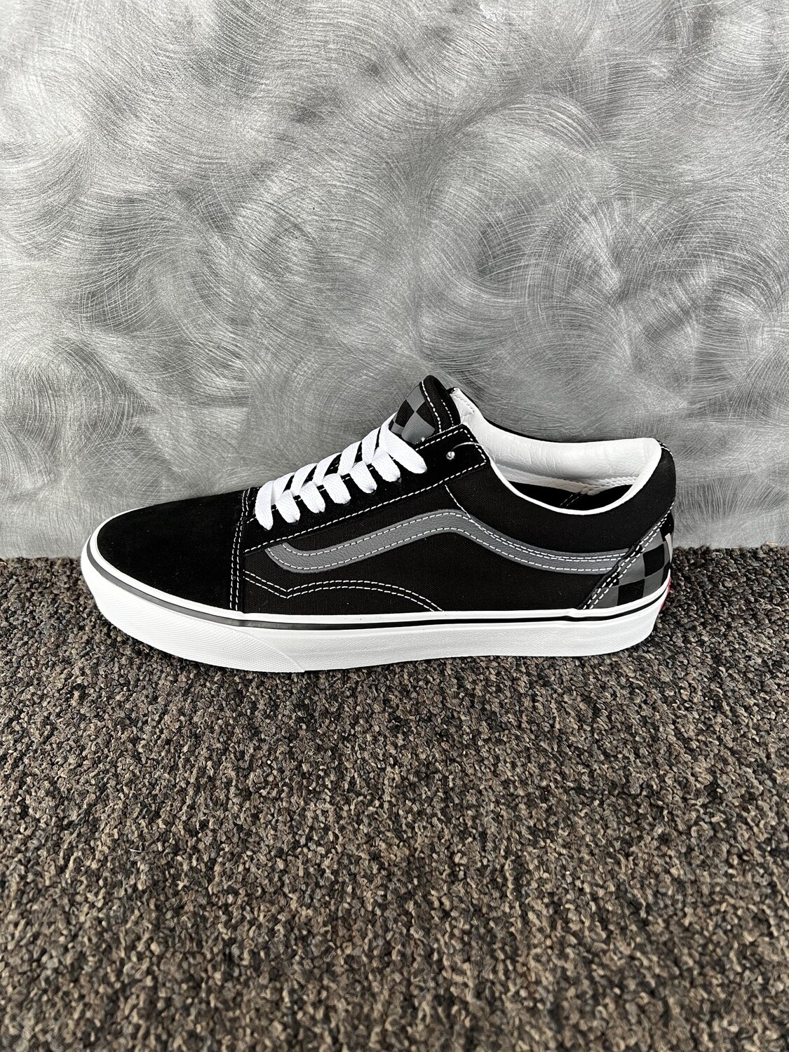 VANS OLD SKOOL LOGO CHECK BLACK, Size: 4.5