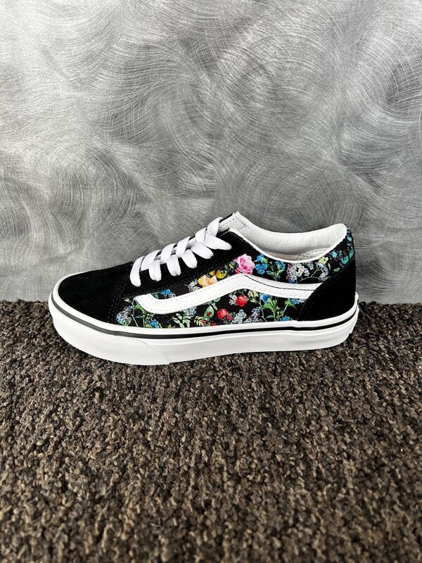 VANS KIDS OLD SKOOL WILD BOUQUET BLK/TRUE WHITE